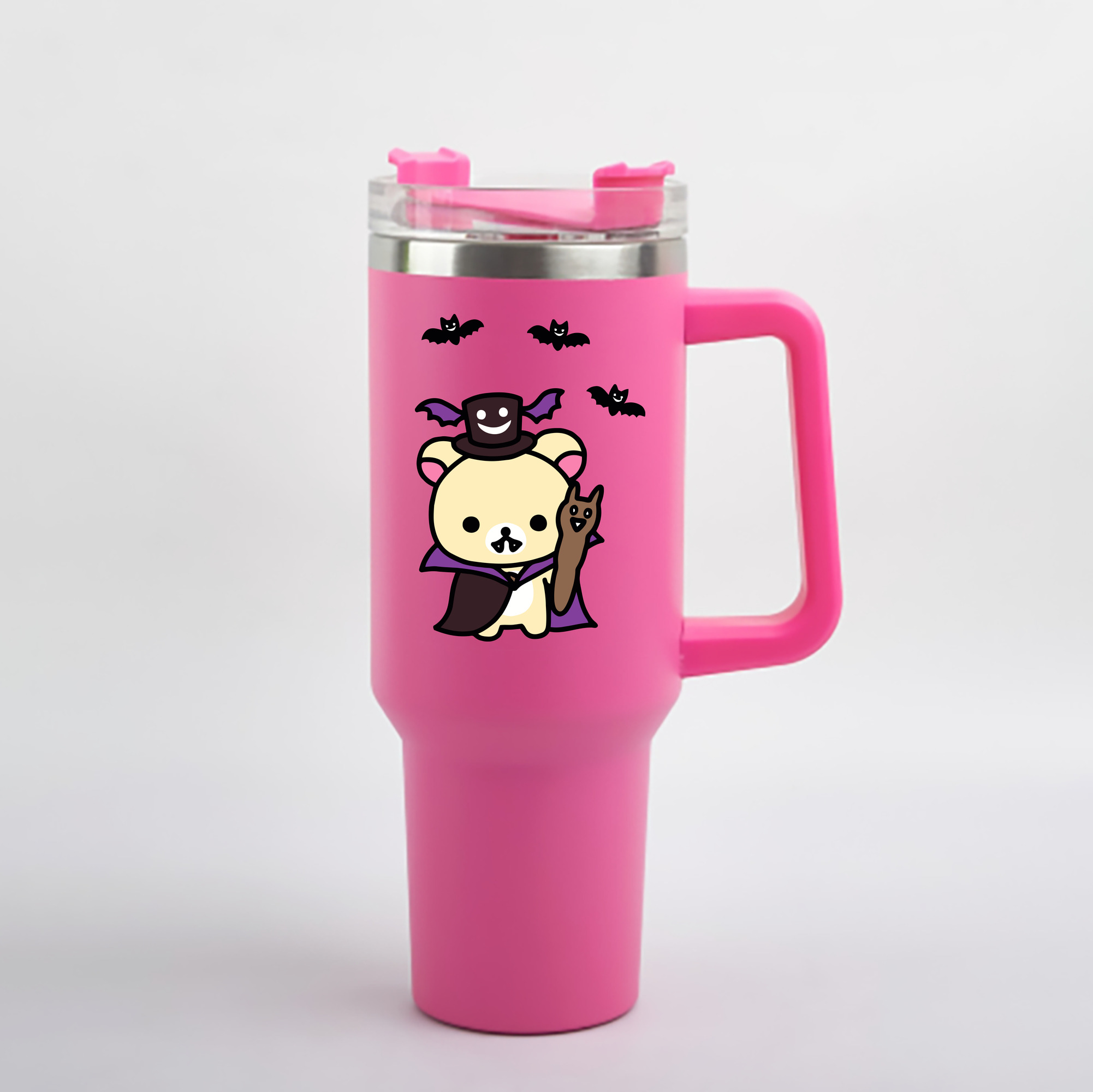 （画像用） リラックマ リラックマ キイロイトリ Rilakkuma Korilakkuma Kiiroitori 1200mL車用タンブラー - クリスタルステッカー（プラスチックストロー付き）